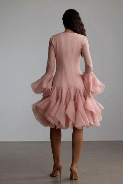 Gloria Long Sleeve Flared Hem Midi Dress