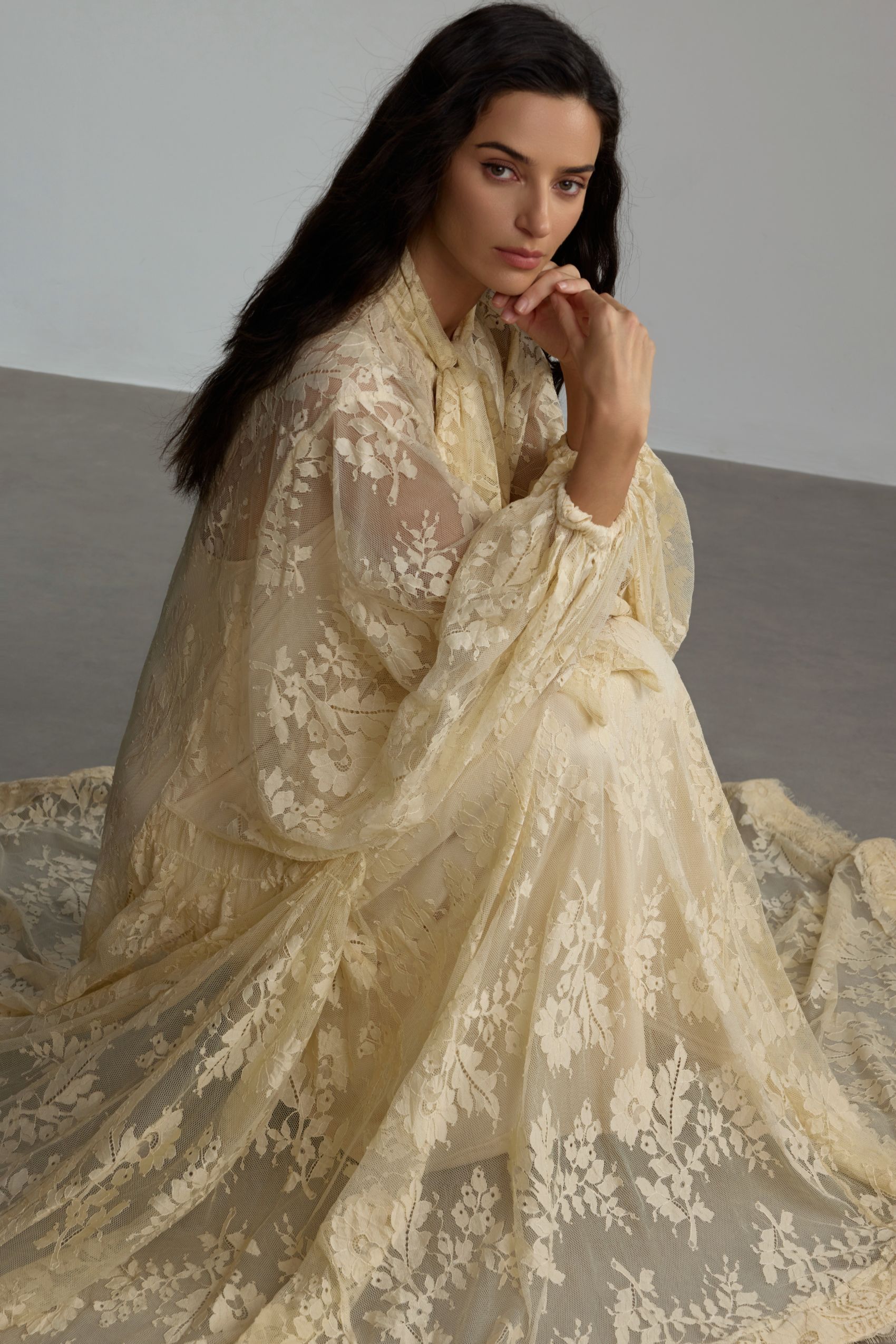 Catharine Floral Lace Sheer Maxi Dress