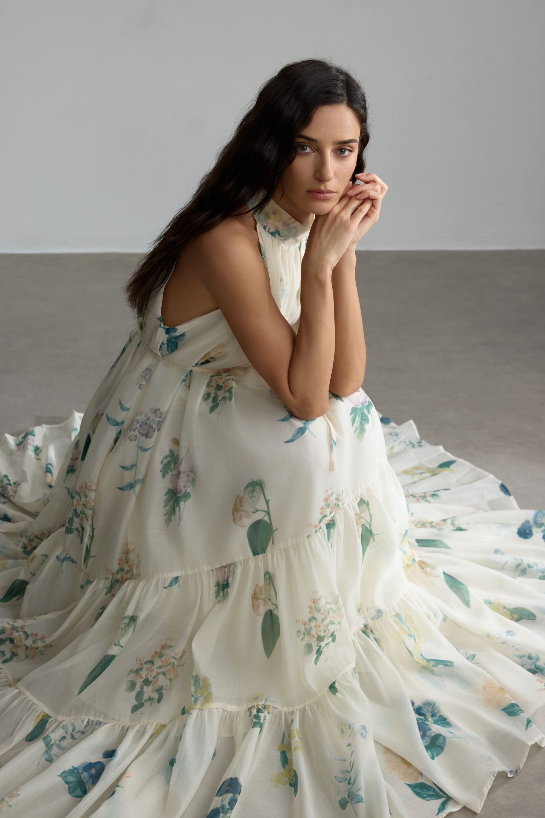 Harley Floral Print Halter Maxi Dress