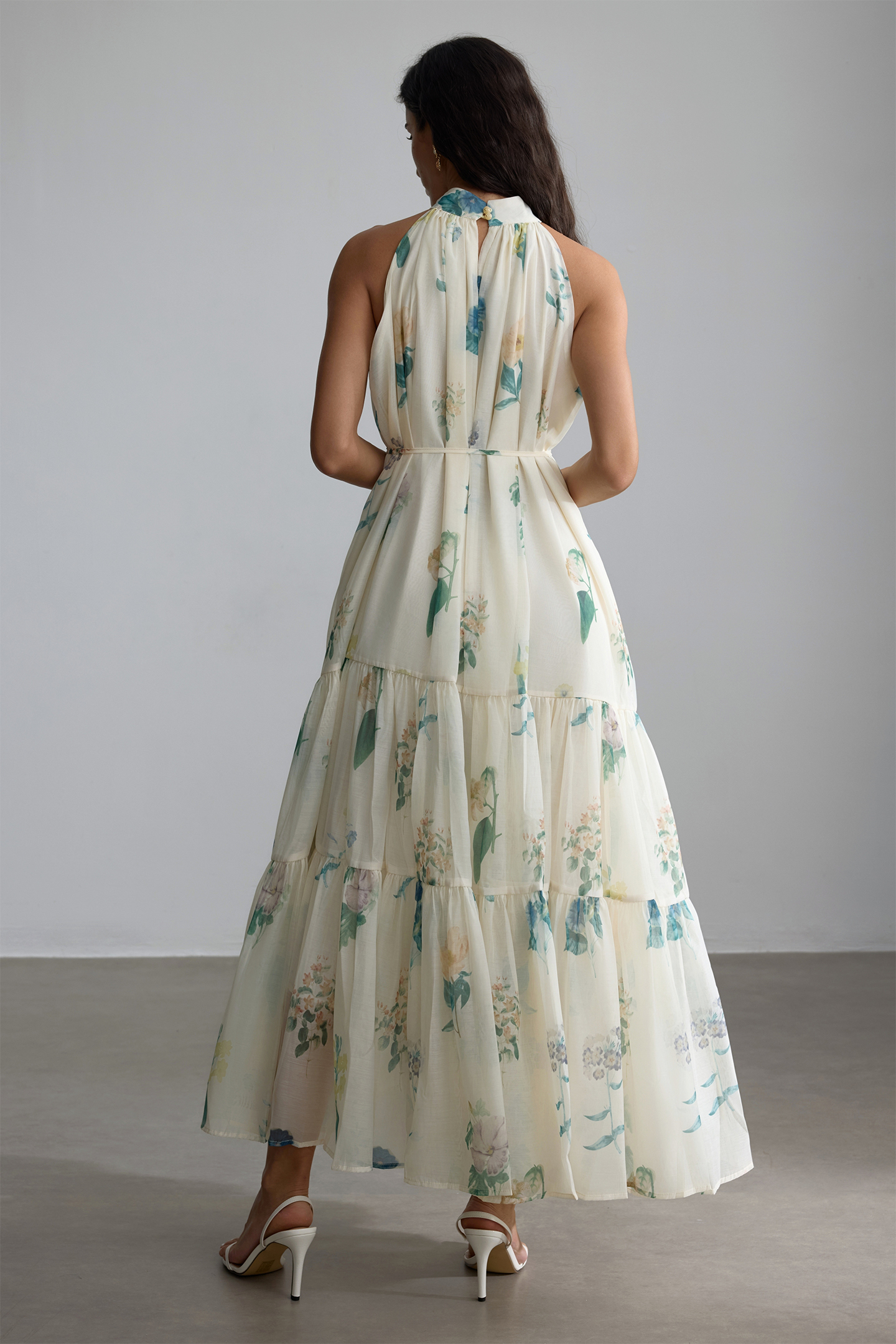 Harley Floral Print Halter Maxi Dress