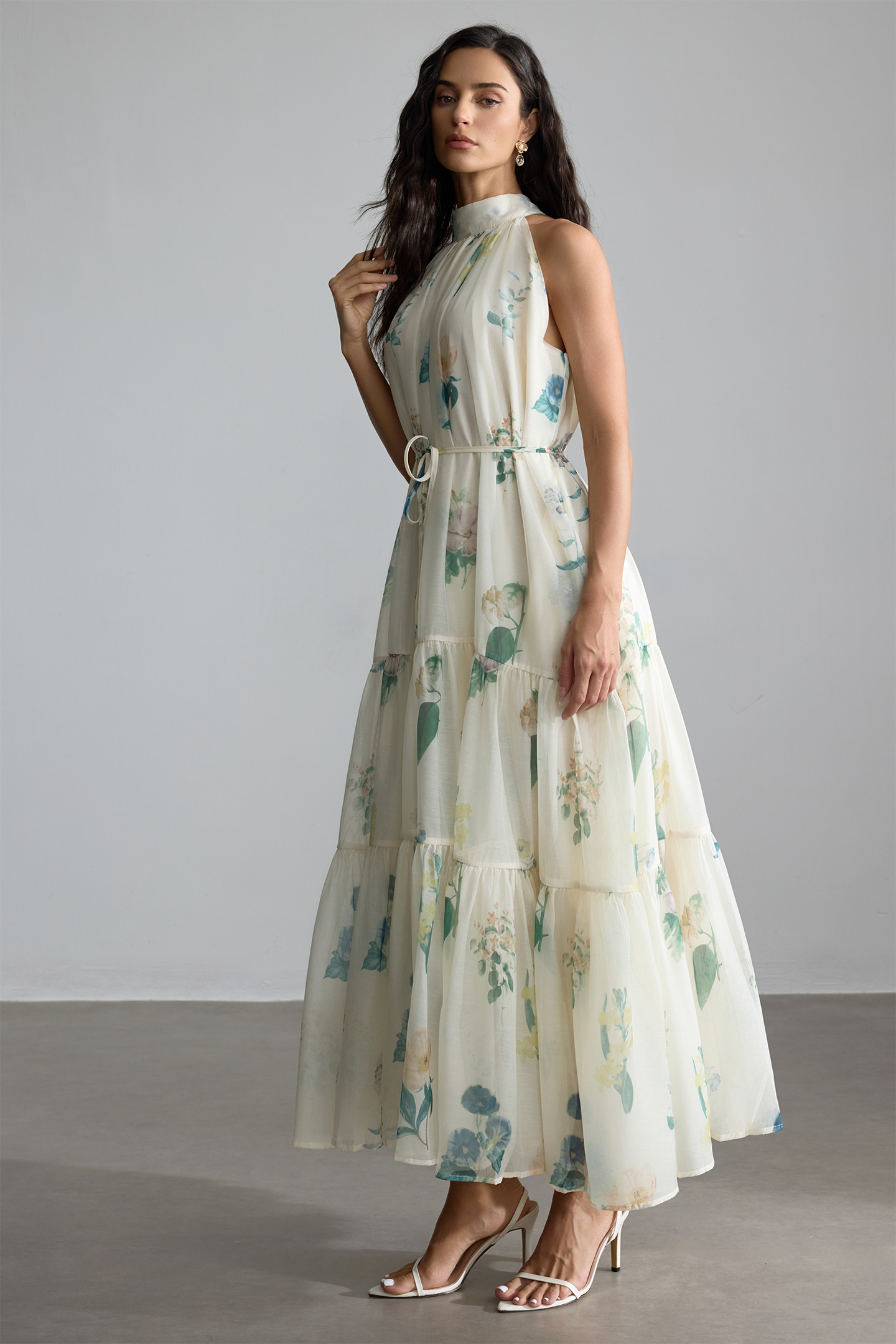 Harley Floral Print Halter Maxi Dress