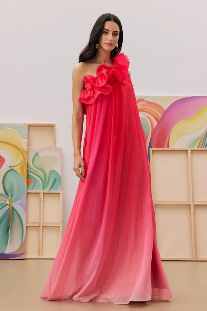 Fiona One Shoulder Gradient Maxi Dress