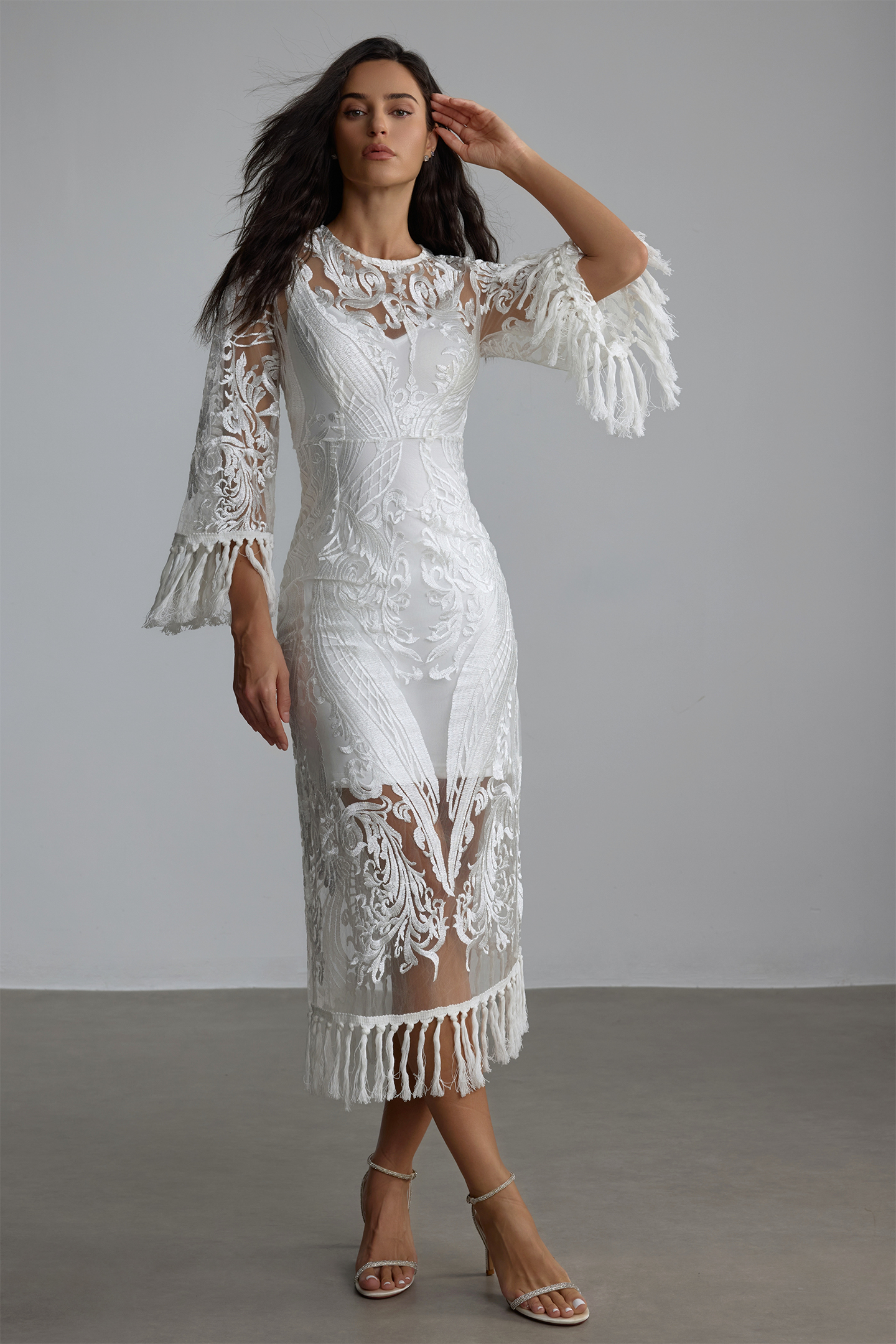Janice Lace Embroidered Tassel Two Piece Set