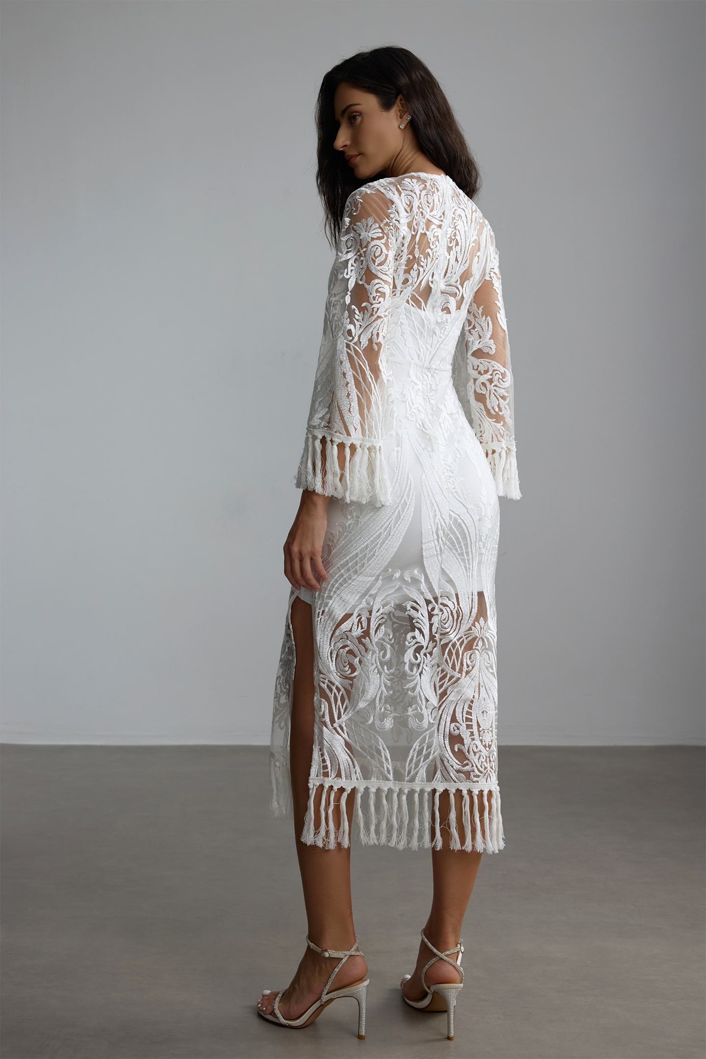 Janice Lace Embroidered Tassel Two Piece Set