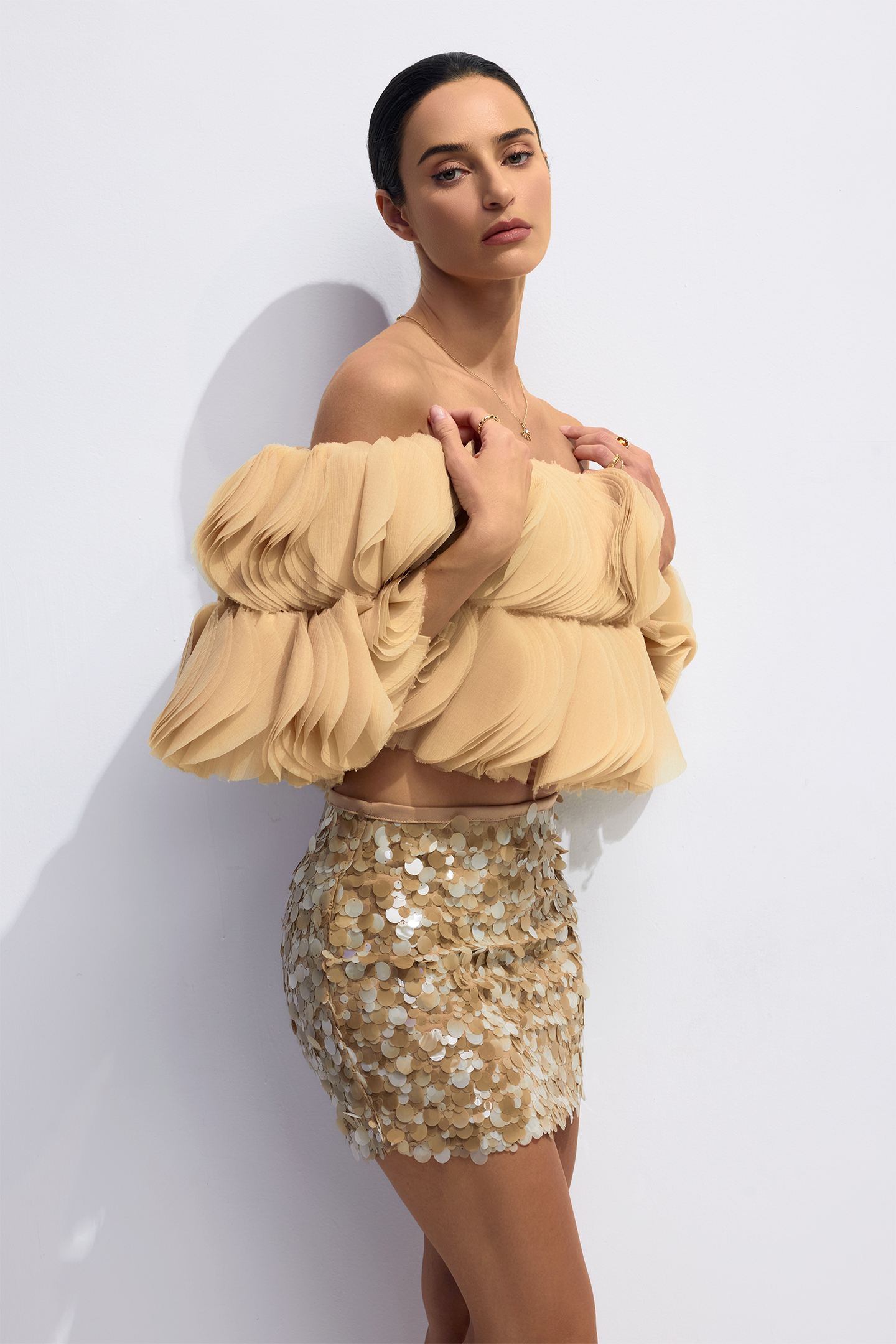 Lillian 3D Petal Off Shoulder Crop Top – Sunfere