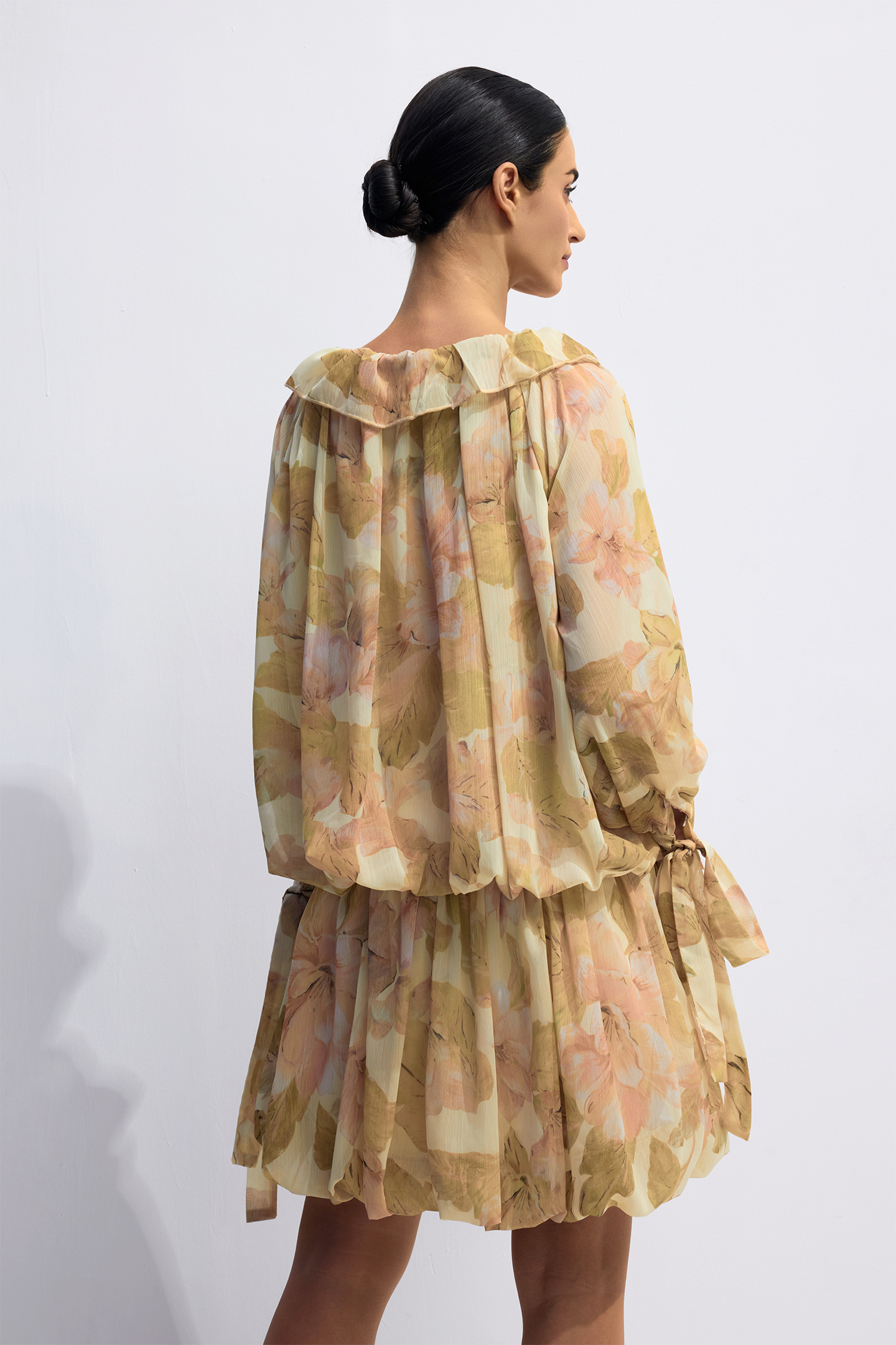 Shirley Floral Print Puff Sleeve Mini Dress