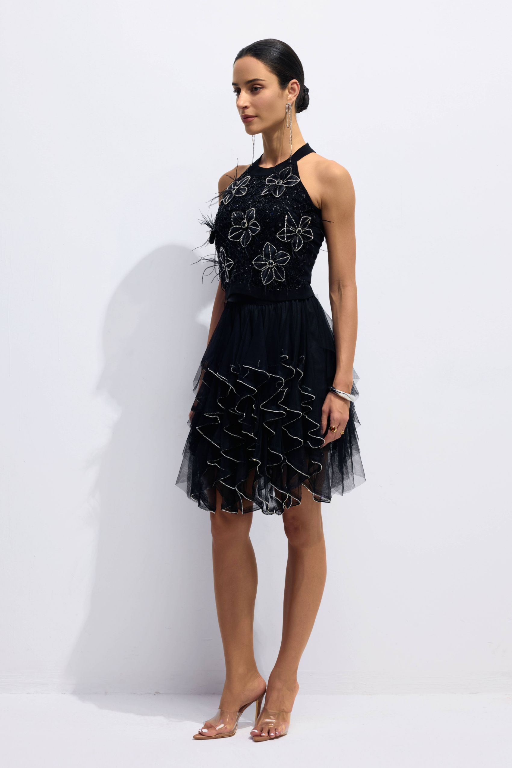 Sheila Halter Neck Beaded Floral Top