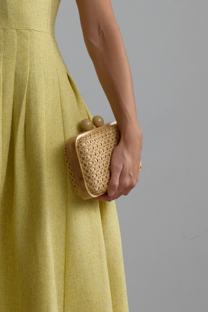 Natural Straw Weave Clutch