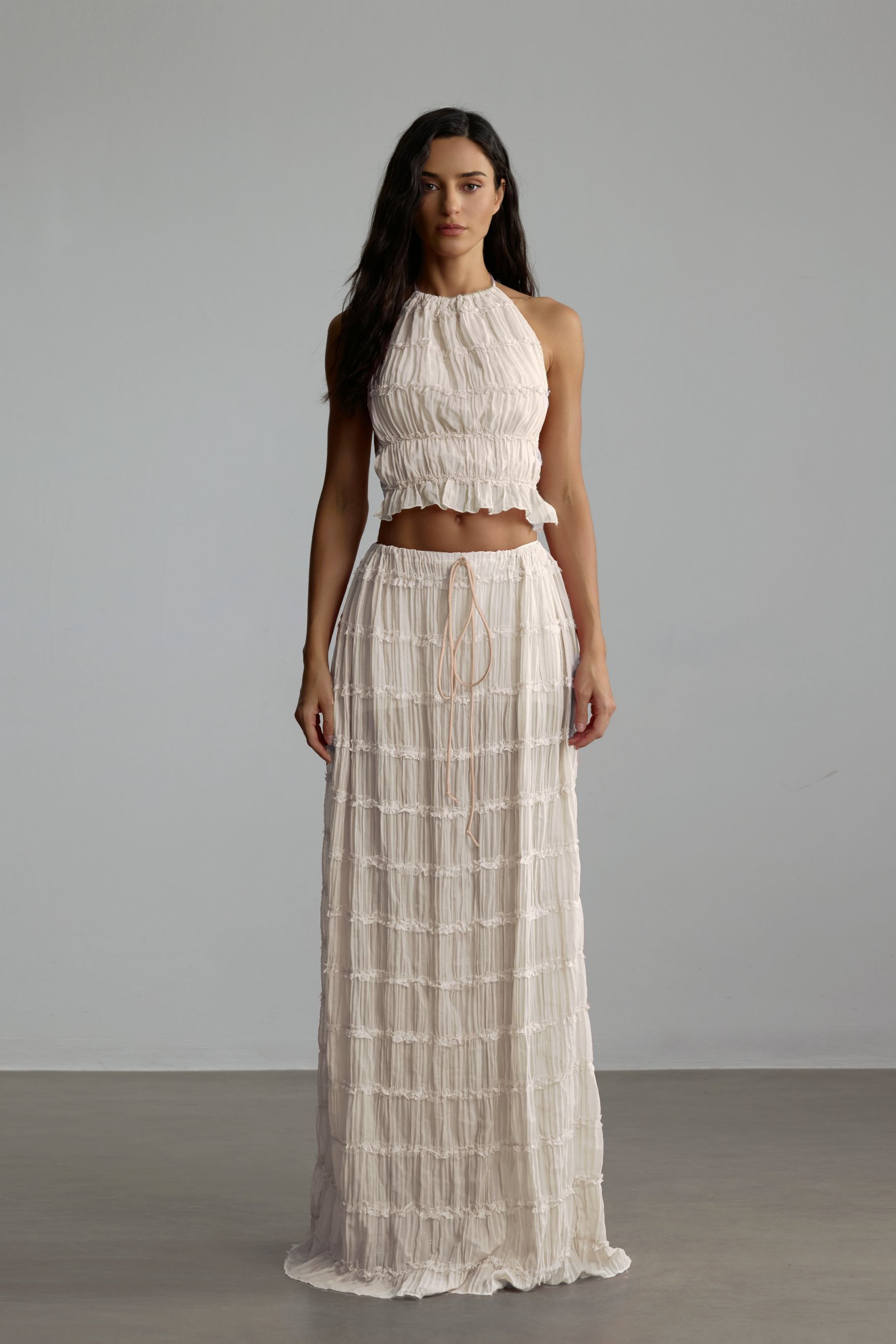 Rosalie Backless Pleated Set