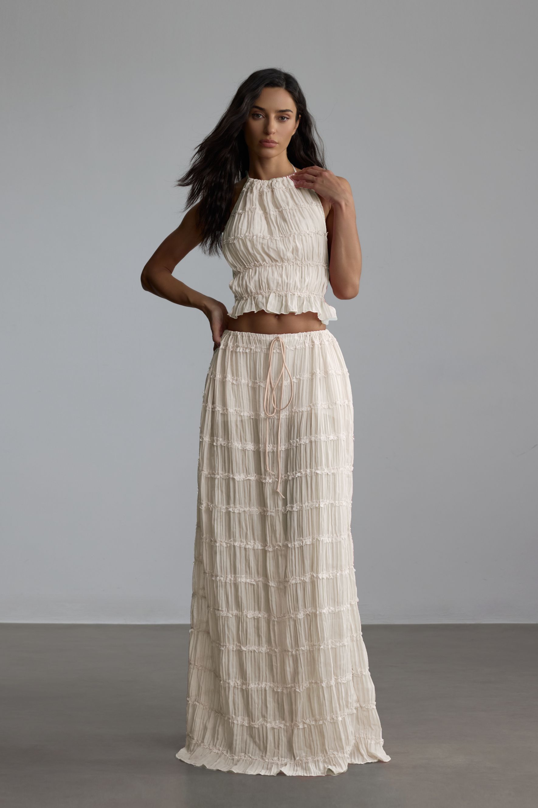 Rosalie Backless Pleated Set