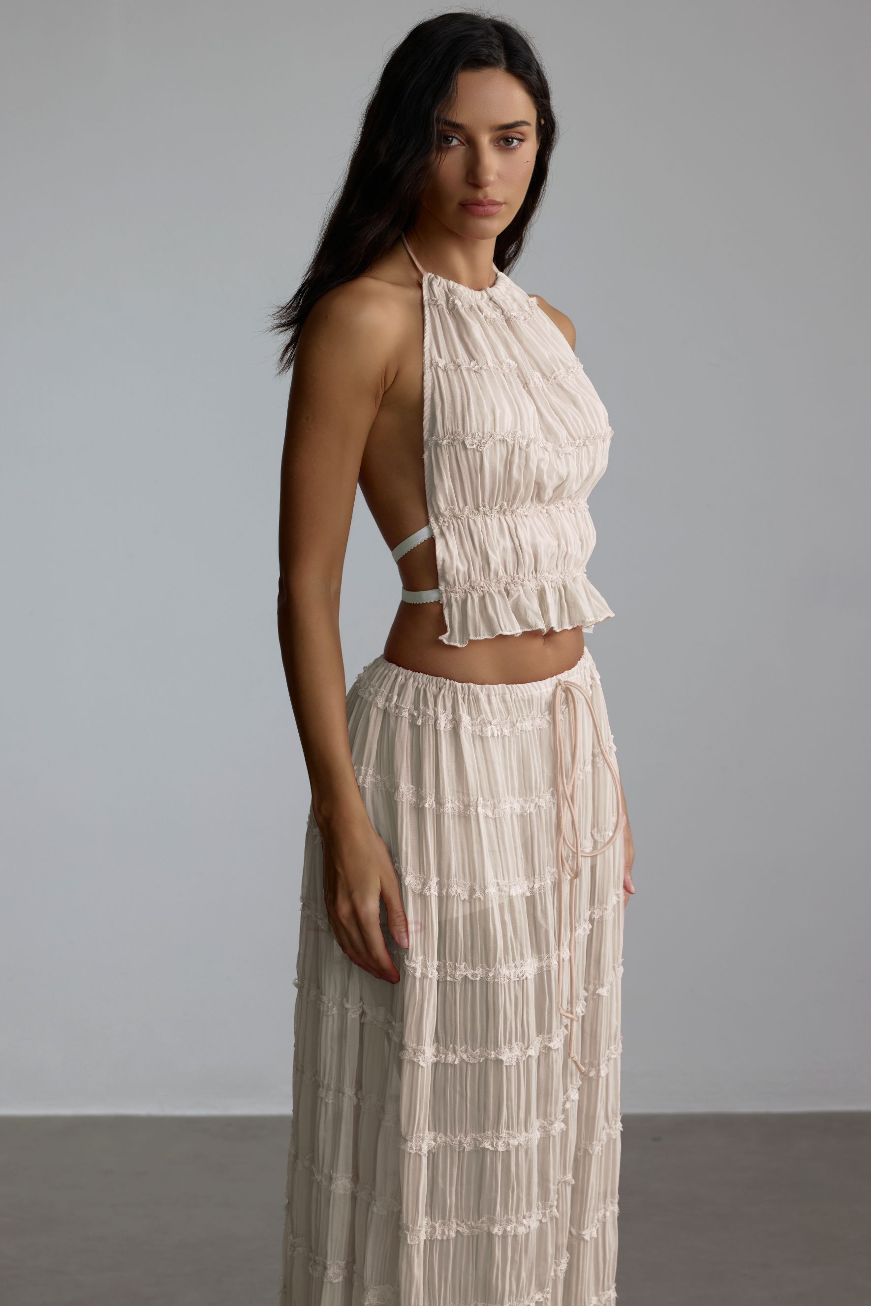 Rosalie Backless Pleated Set