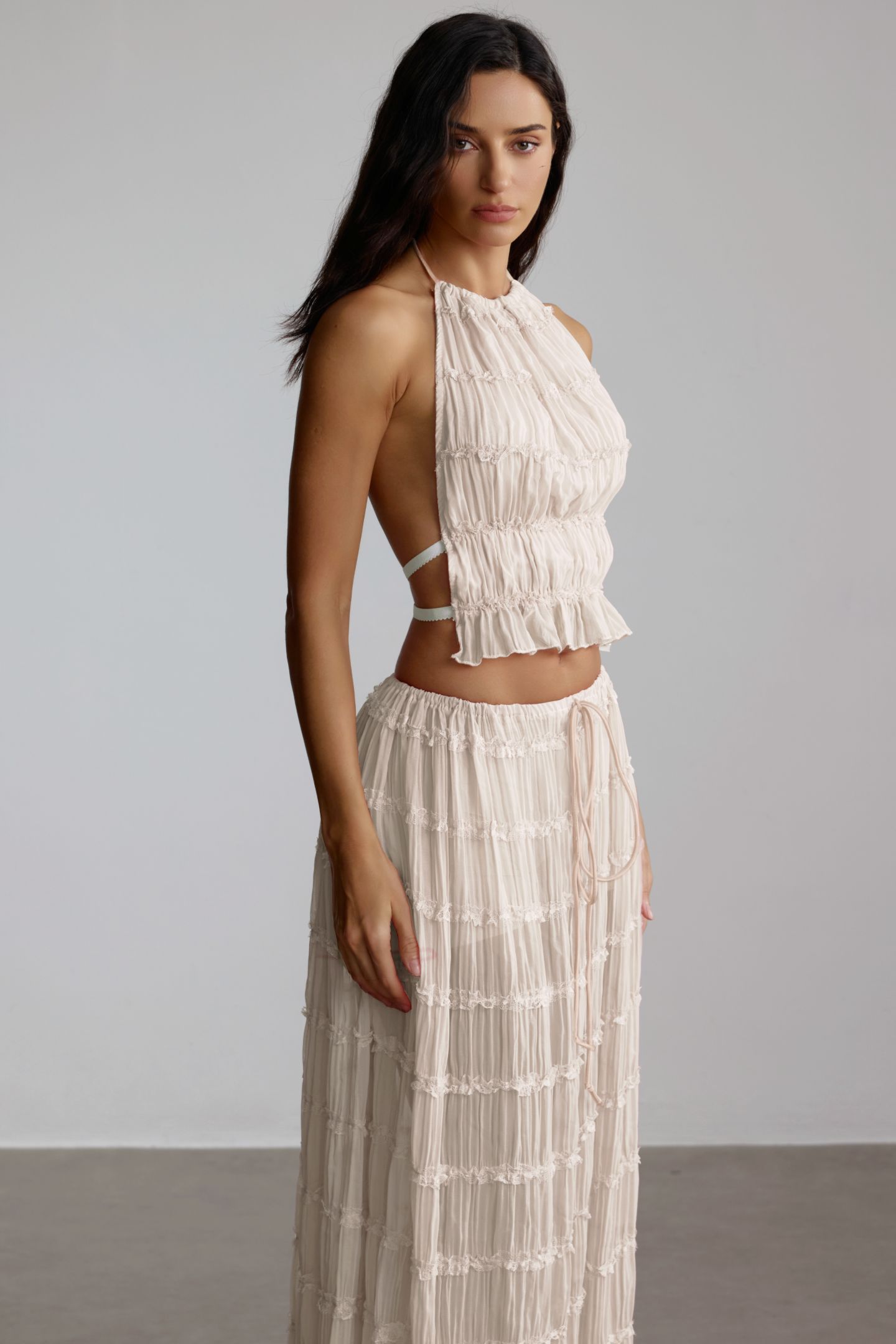 Rosalie Backless Pleated Set