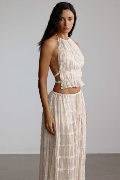 Rosalie Backless Pleated Set