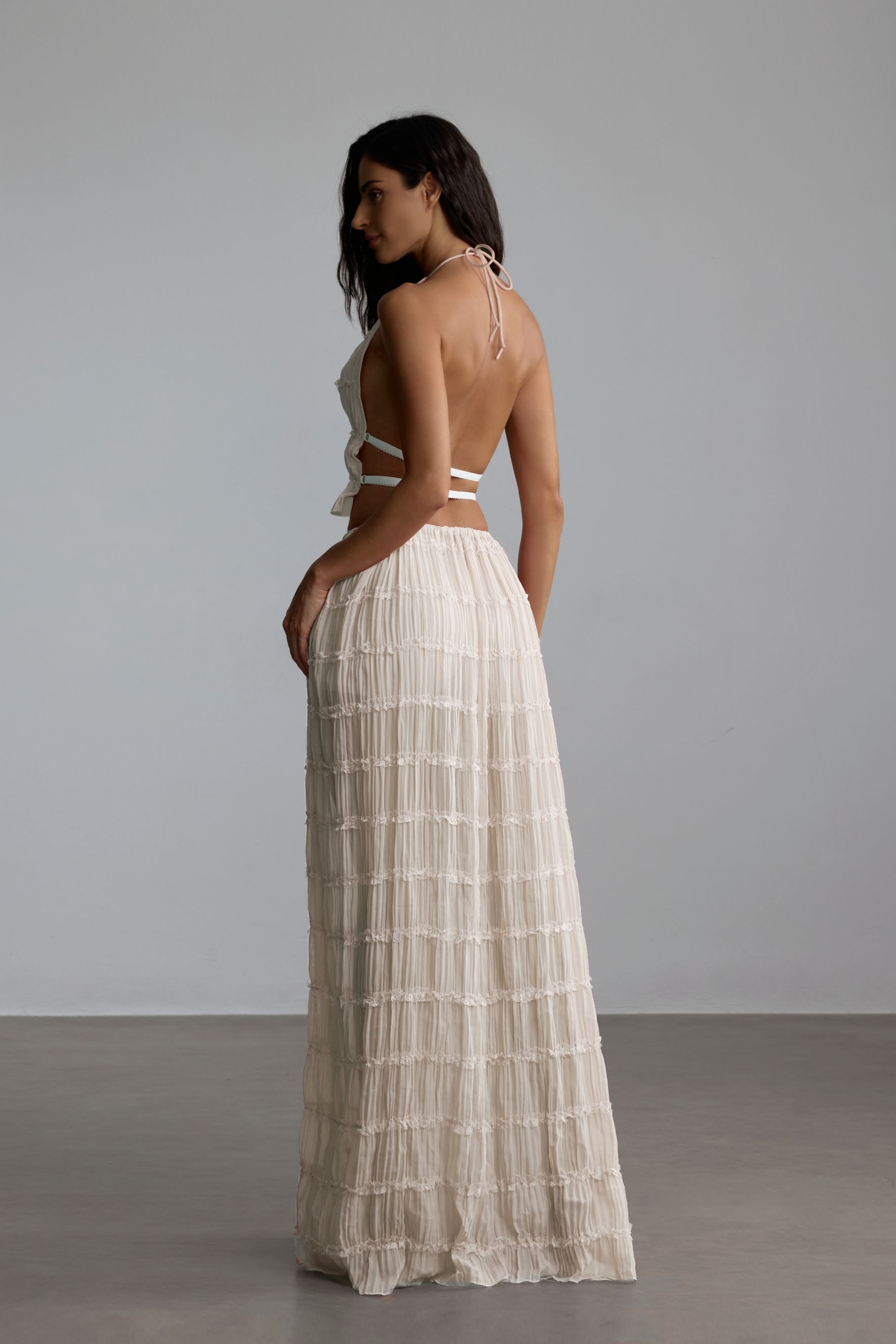 Rosalie Backless Pleated Set