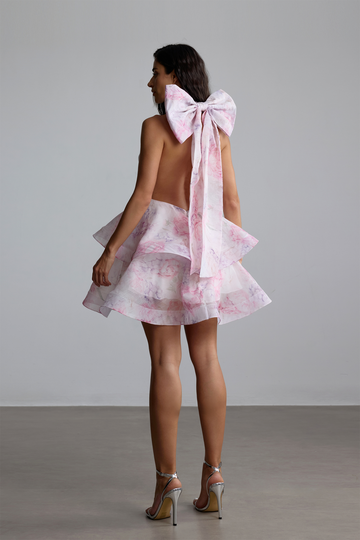 Marissa Oversized Bow Tiered Mini Dress