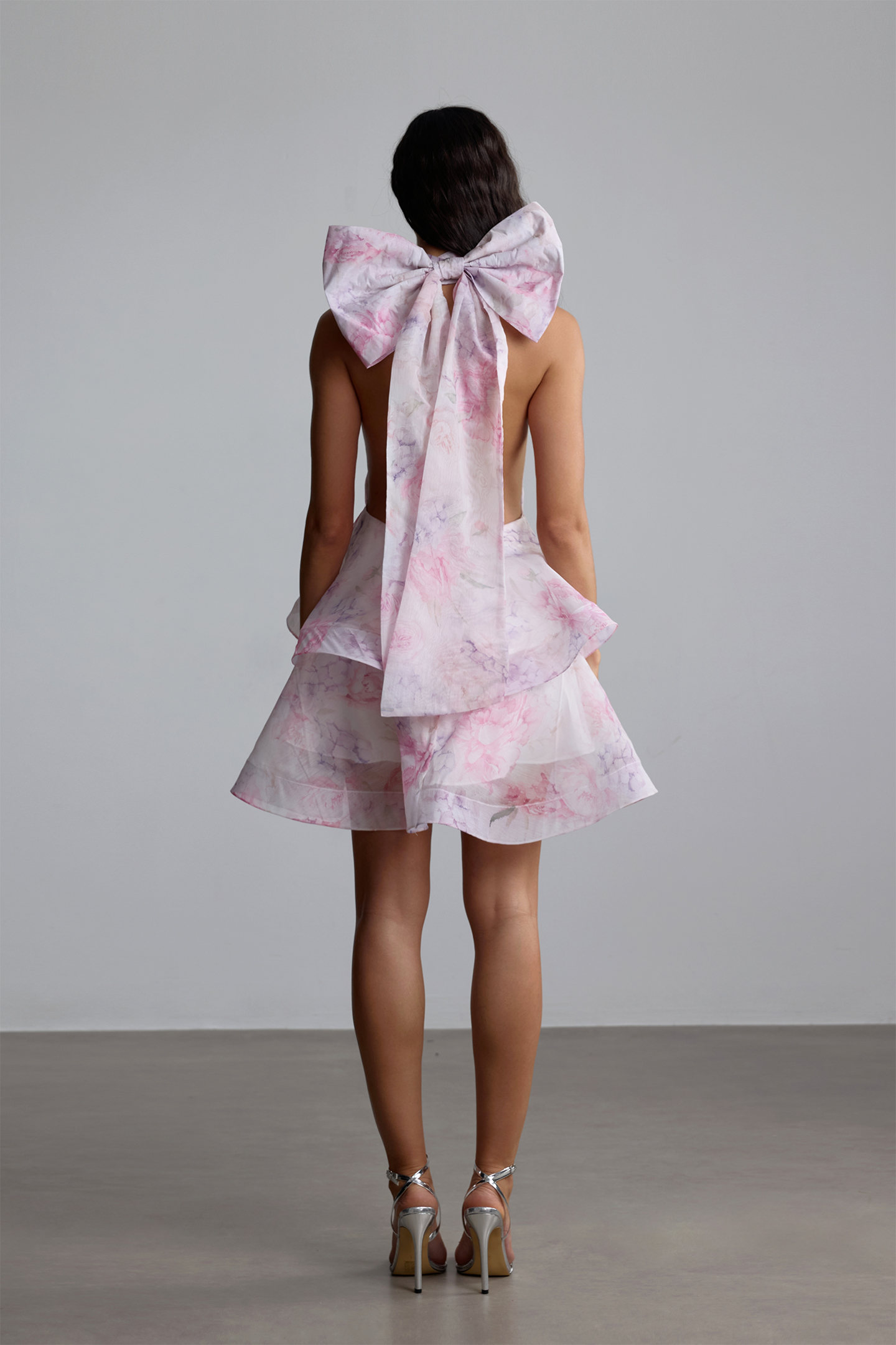 Marissa Oversized Bow Tiered Mini Dress