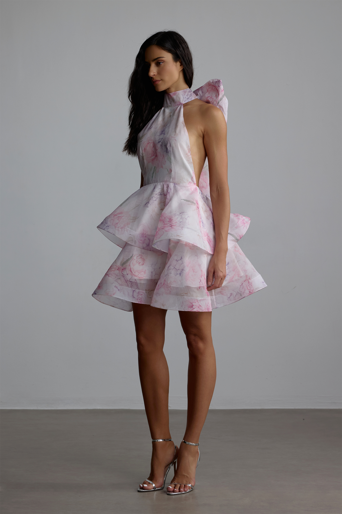 Marissa Oversized Bow Tiered Mini Dress