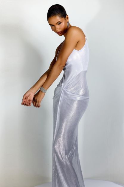 Eve Metallic Spaghetti Strap Maxi Dress