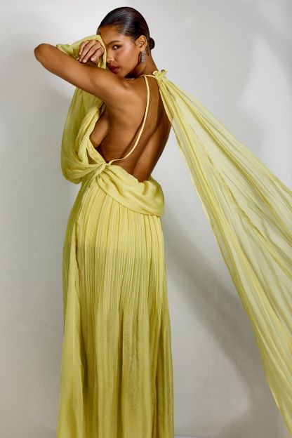Angela Halter Neck Backless Maxi Dress