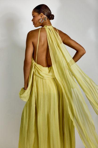Angela Halter Neck Backless Maxi Dress