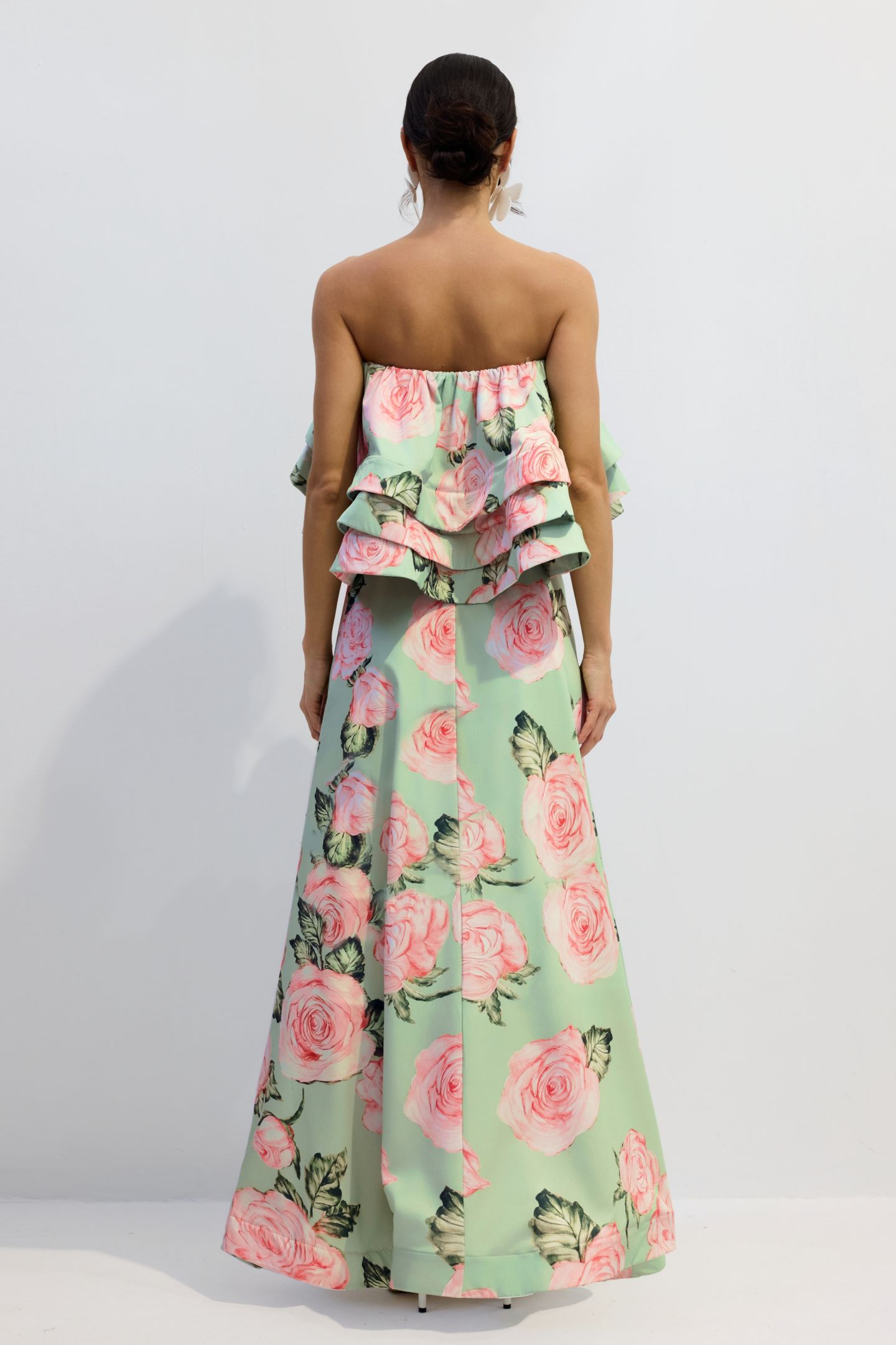 Charlotte Rose Print Strapless Top & Maxi Skirt Set