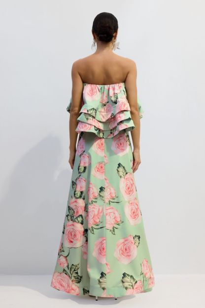 Charlotte Rose Print Strapless Top & Maxi Skirt Set