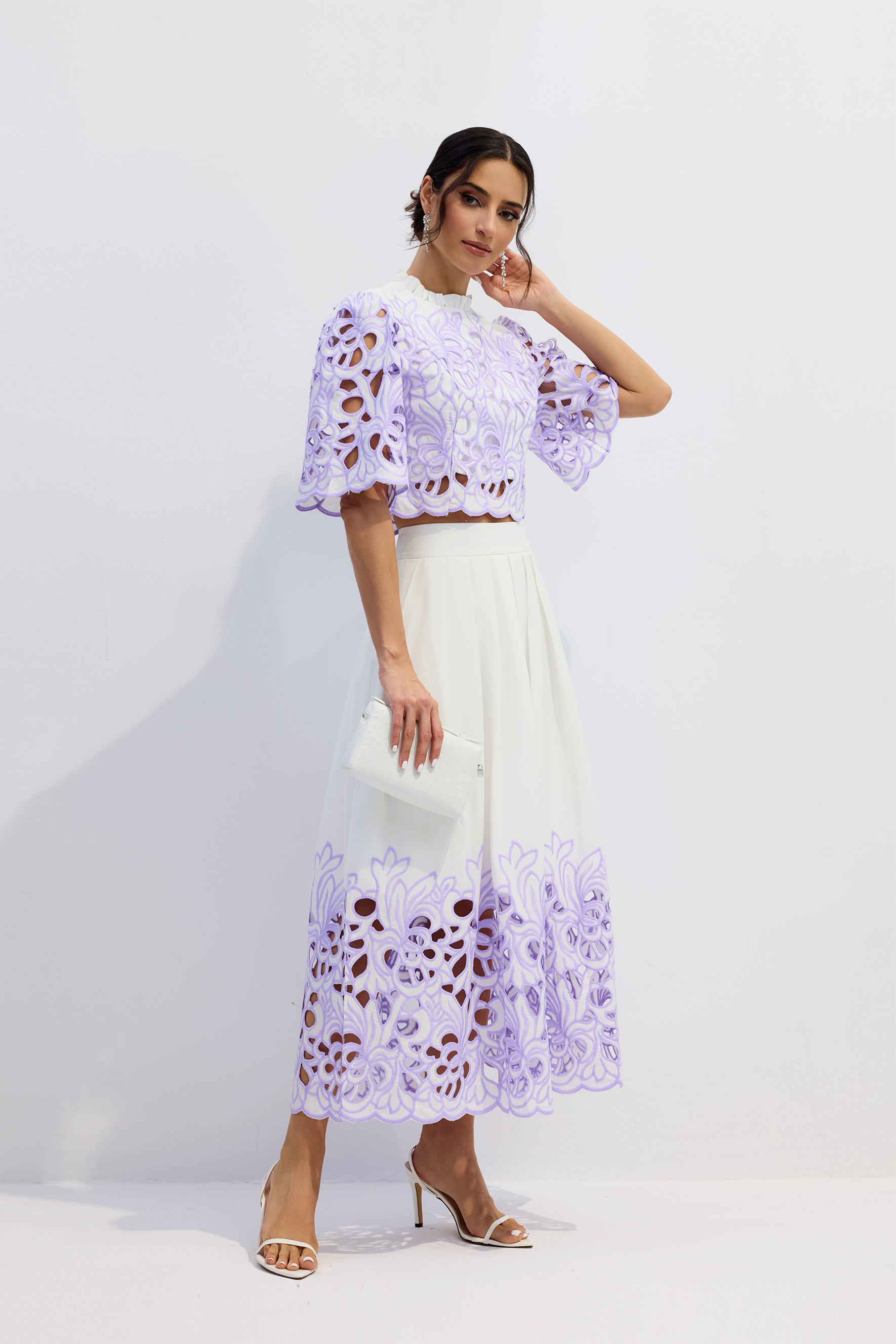 Kelly Floral Embroidered Two-Piece Set