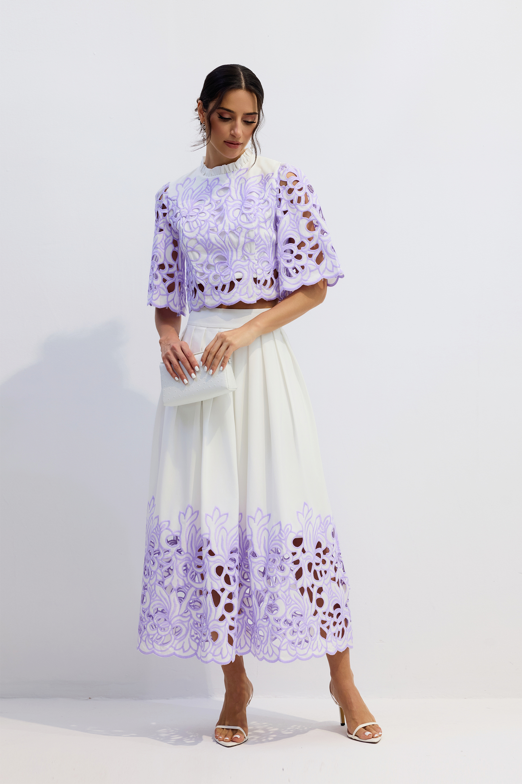 Kelly Floral Embroidered Two-Piece Set – sunfere