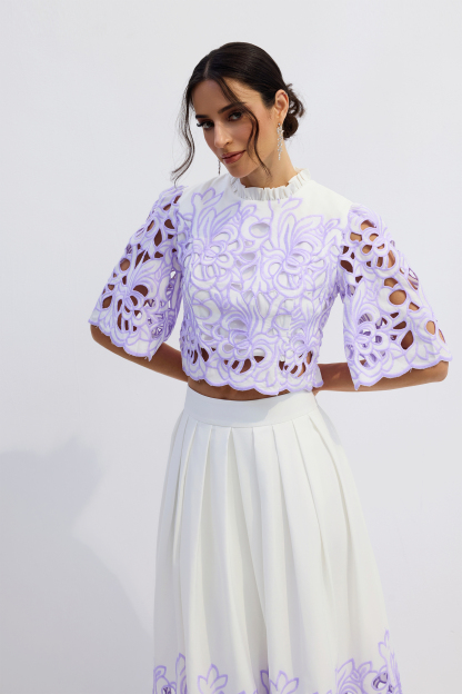 Kelly Floral Embroidered Two-Piece Set