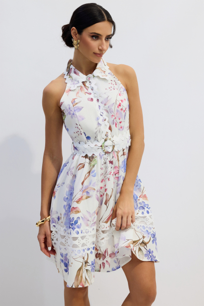Eliza Floral Print Sleeveless Mini Dress