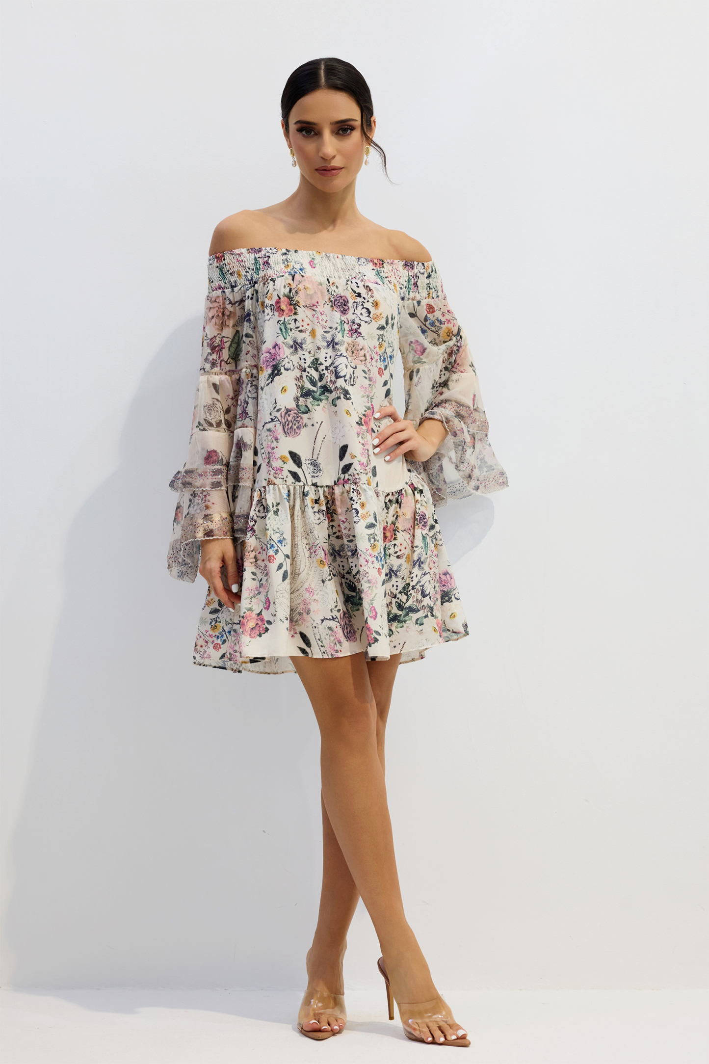 Yvonne Floral Off Shoulder Mini Dress