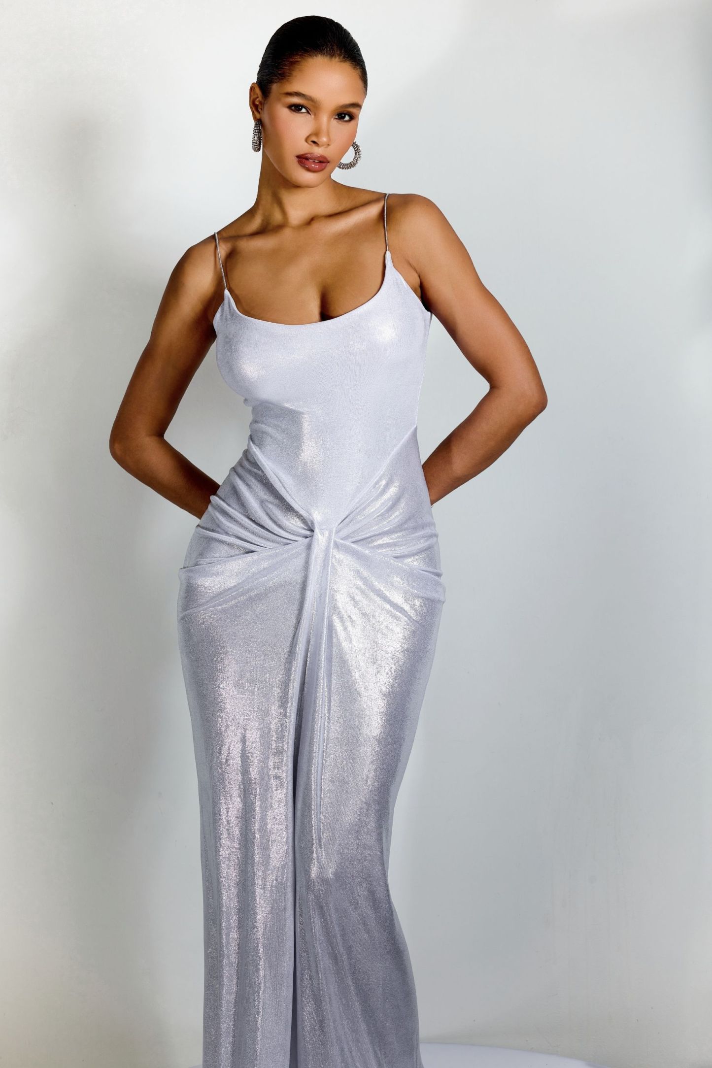 Eve Metallic Spaghetti Strap Maxi Dress