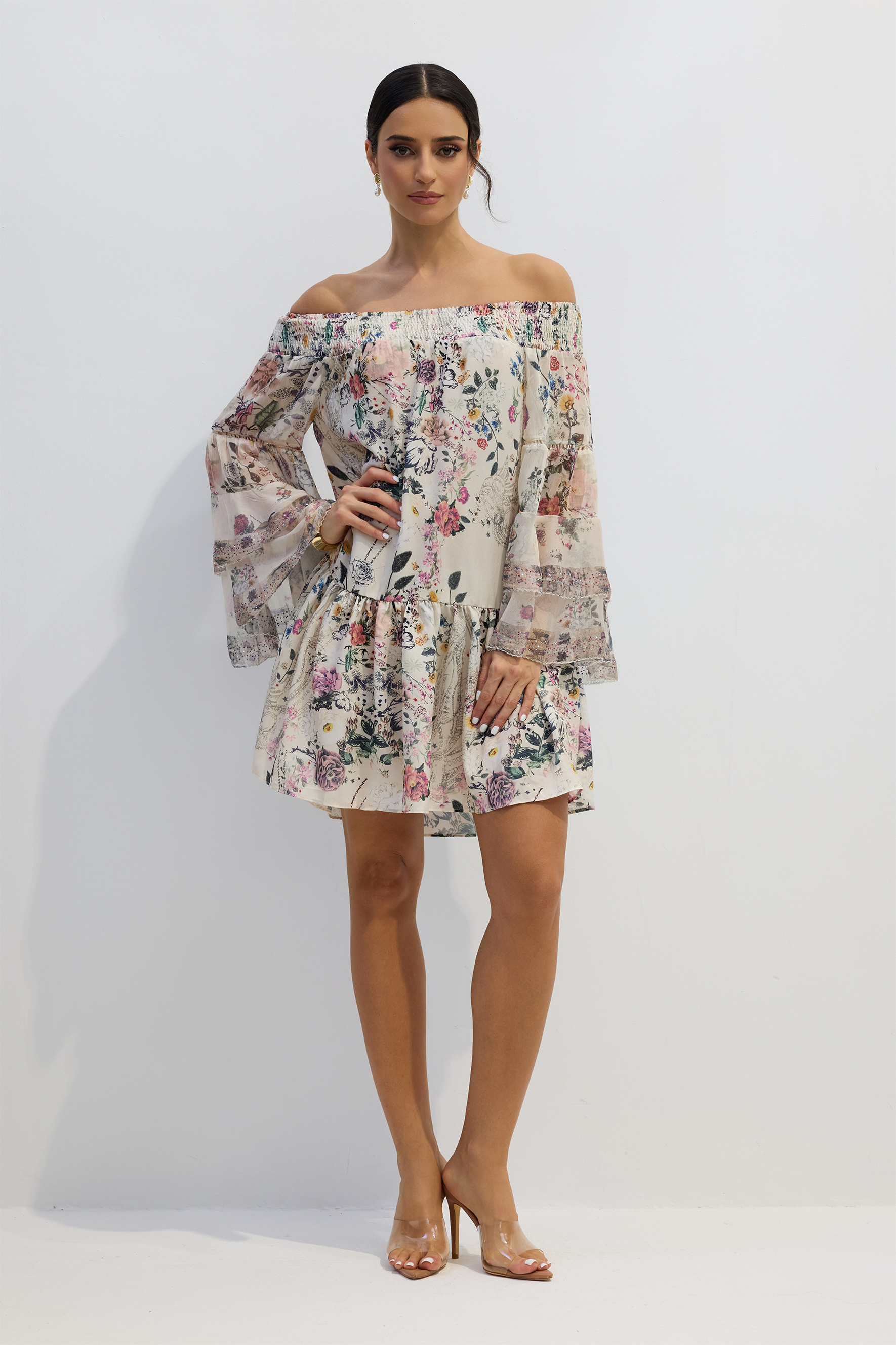 Yvonne Floral Off Shoulder Mini Dress
