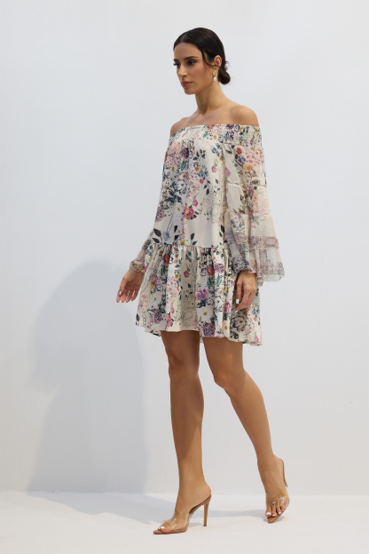 Yvonne Floral Off Shoulder Mini Dress