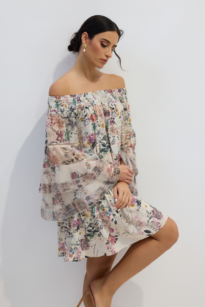 Yvonne Floral Off Shoulder Mini Dress