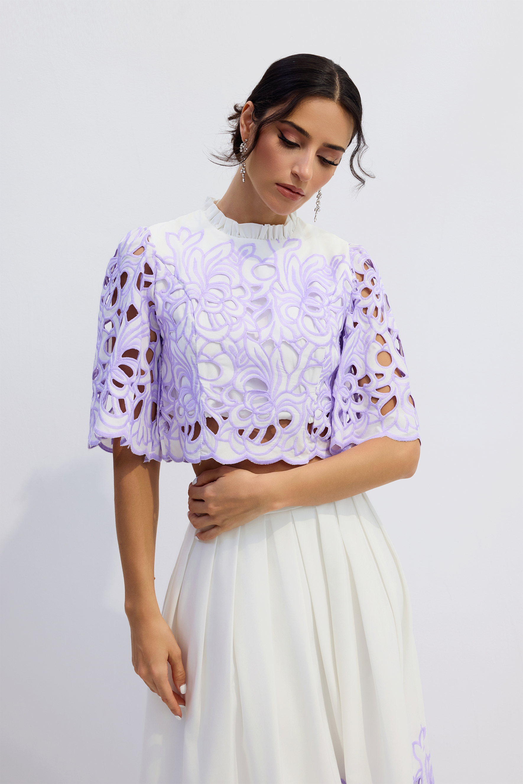 Kelly Floral Embroidered Two-Piece Set
