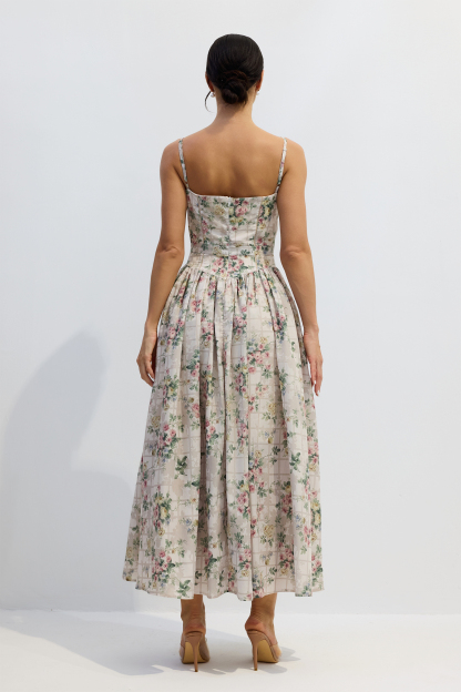 Bella Floral Print Spaghetti Strap Maxi Dress