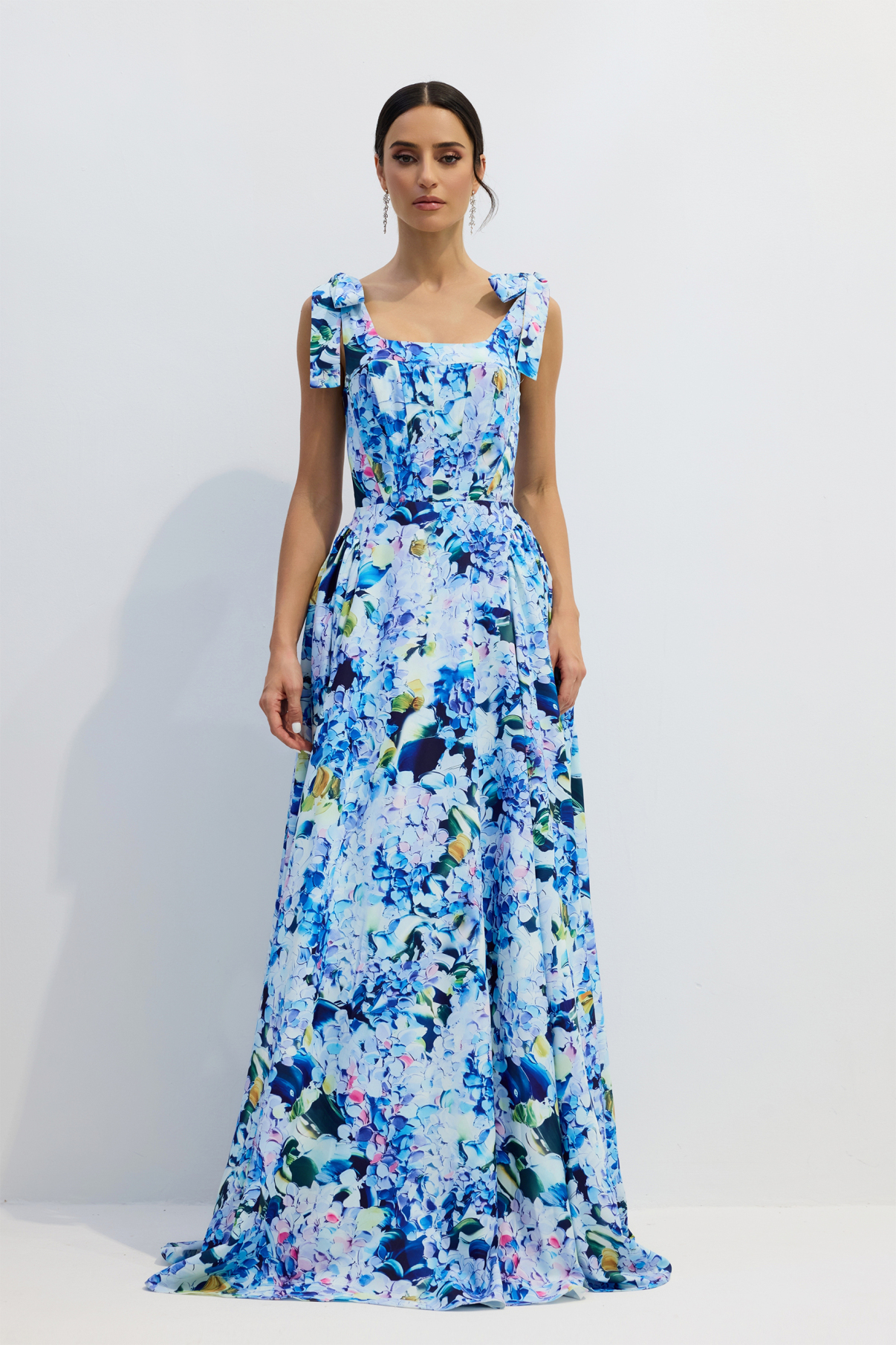 Kacey Hydrangea Maxi Dress - Garden Wedding Guest Dresses | sunfere
