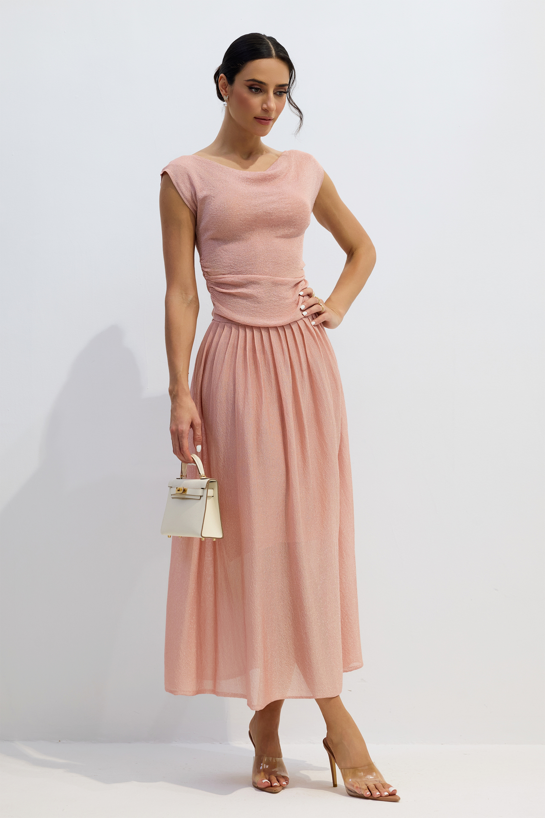 Lois Cap Sleeve Ruched Top/Skirt