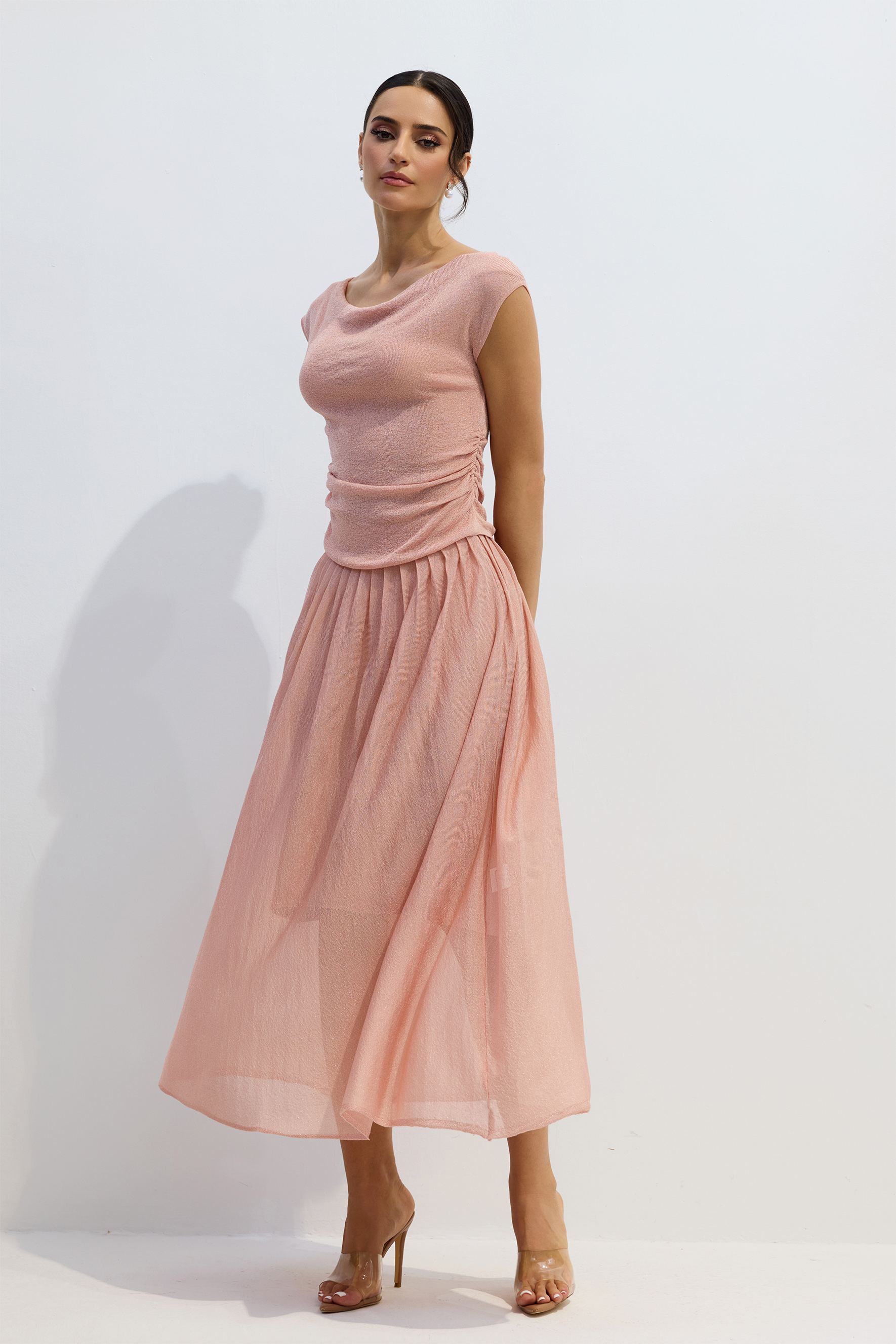 Lois Cap Sleeve Ruched Top/Skirt