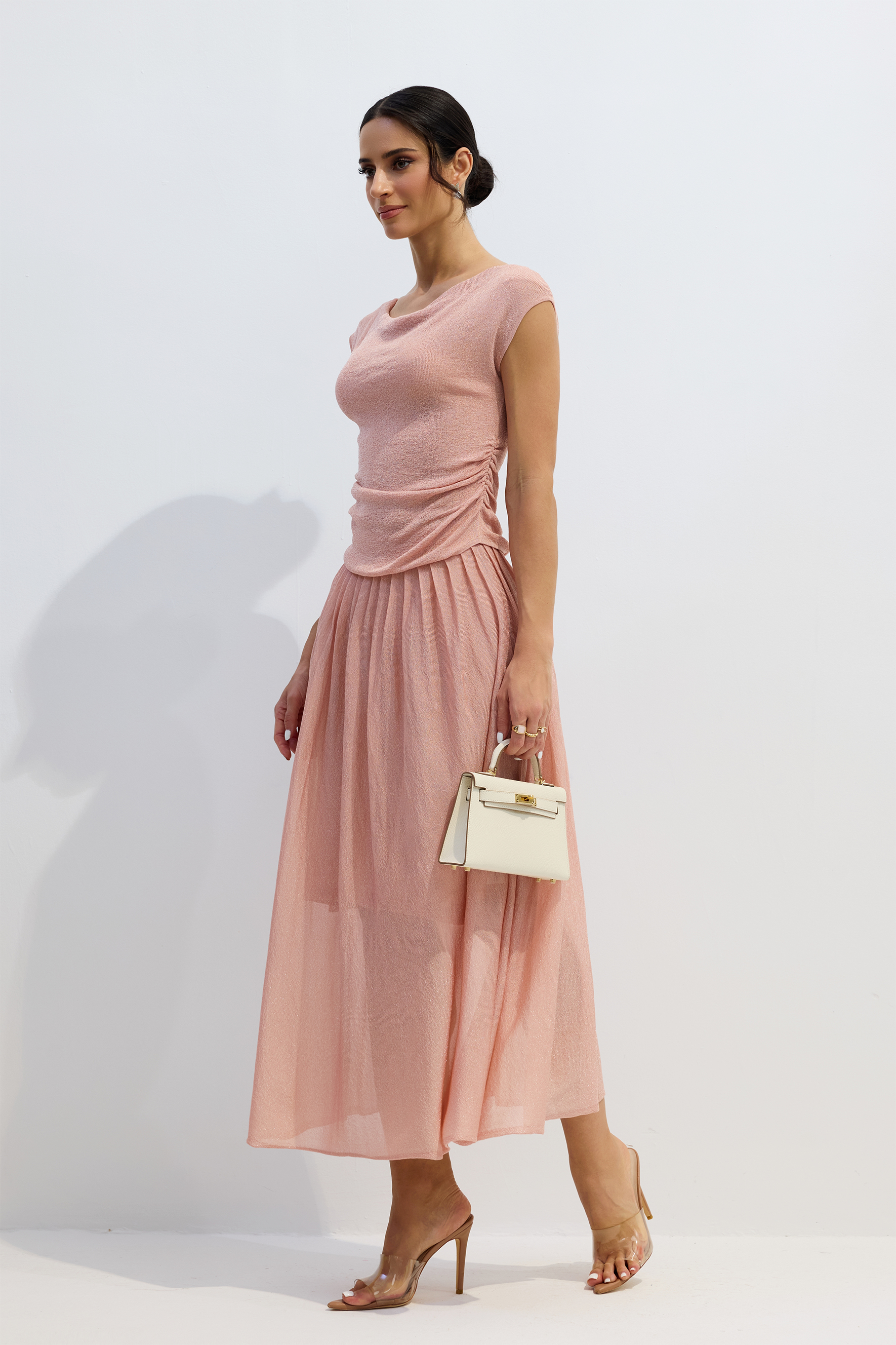 Lois Cap Sleeve Ruched Top/Skirt