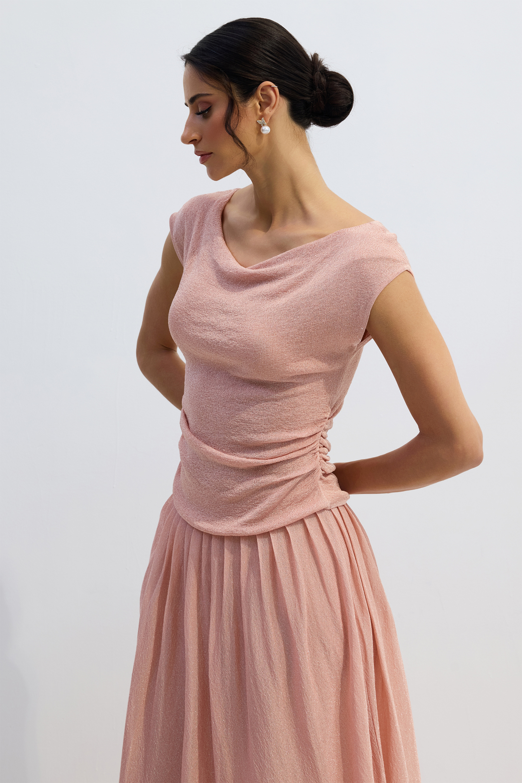 Lois Cap Sleeve Ruched Top/Skirt