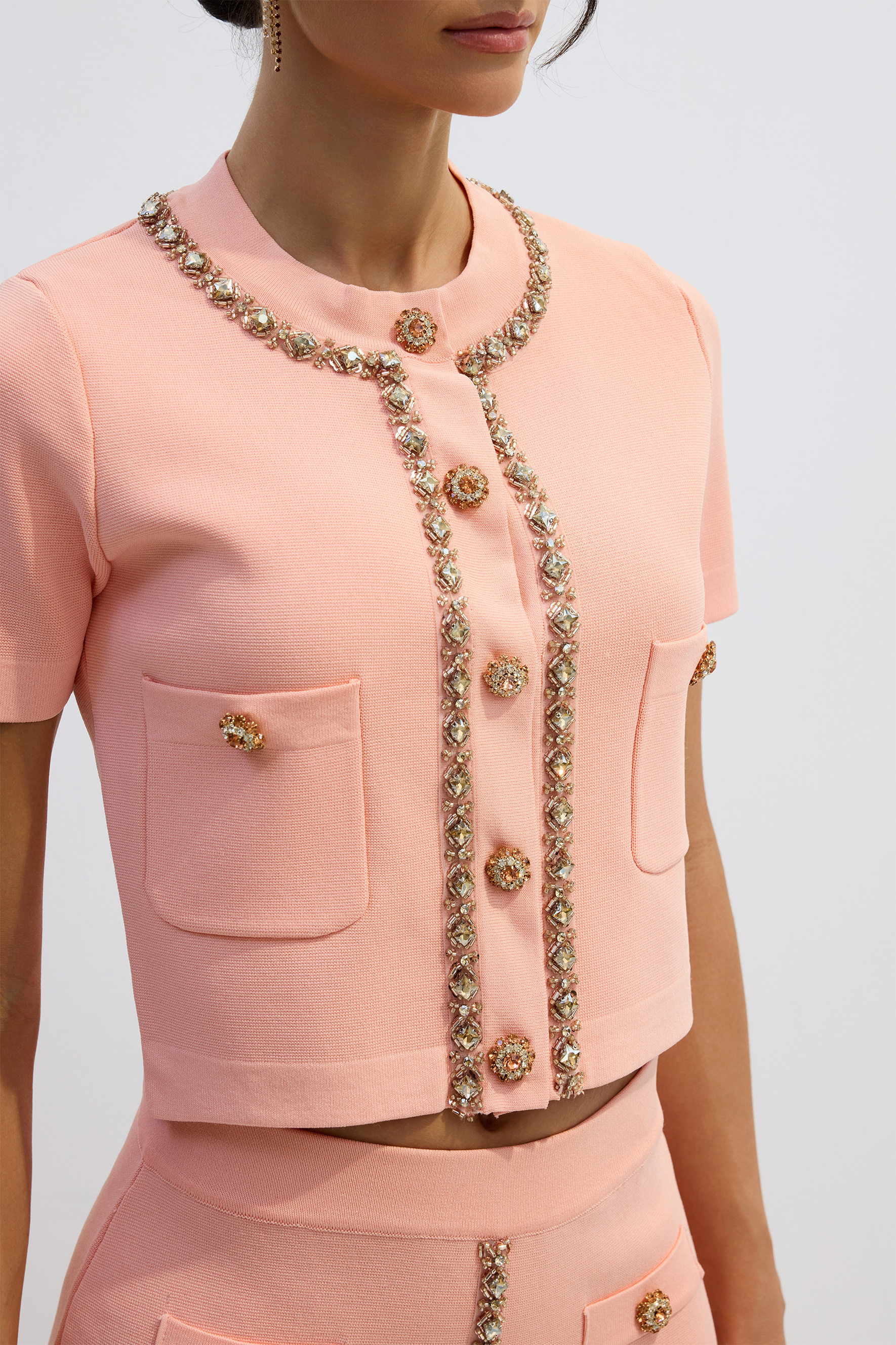 Agatha Diamond Short Sleeve Top & Mini Skirt Set