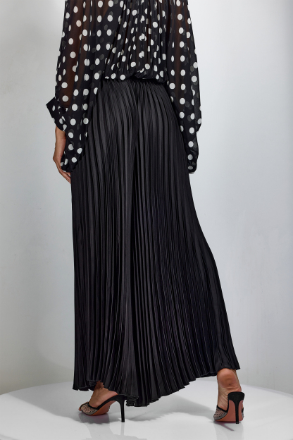 【WONDER WONDER】Henny Dot Velvet Frill Skirt Pants Alma Pleated Wide Leg Pants – sunfere