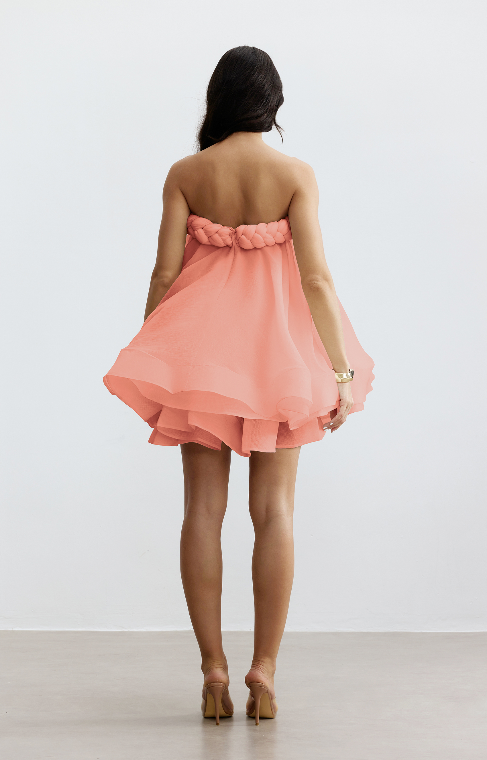 Naomi Twisted Neckline Layered Mini Dress