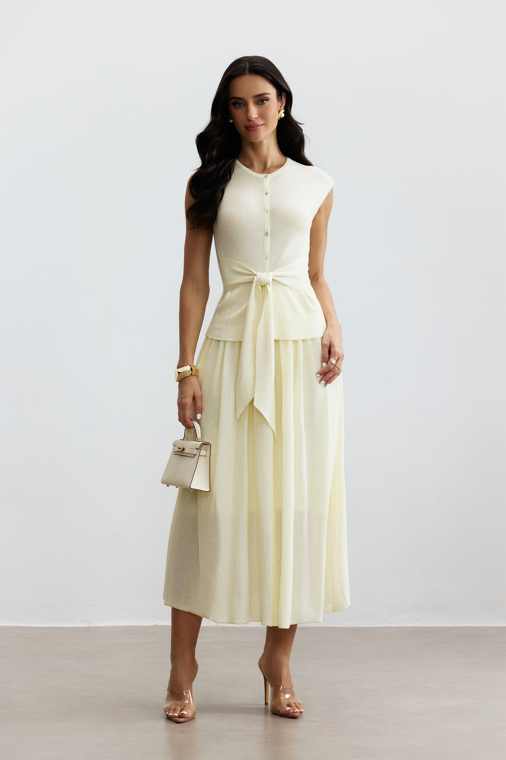 Lara Scoop Neck Sleeveless Top & Skirt Set