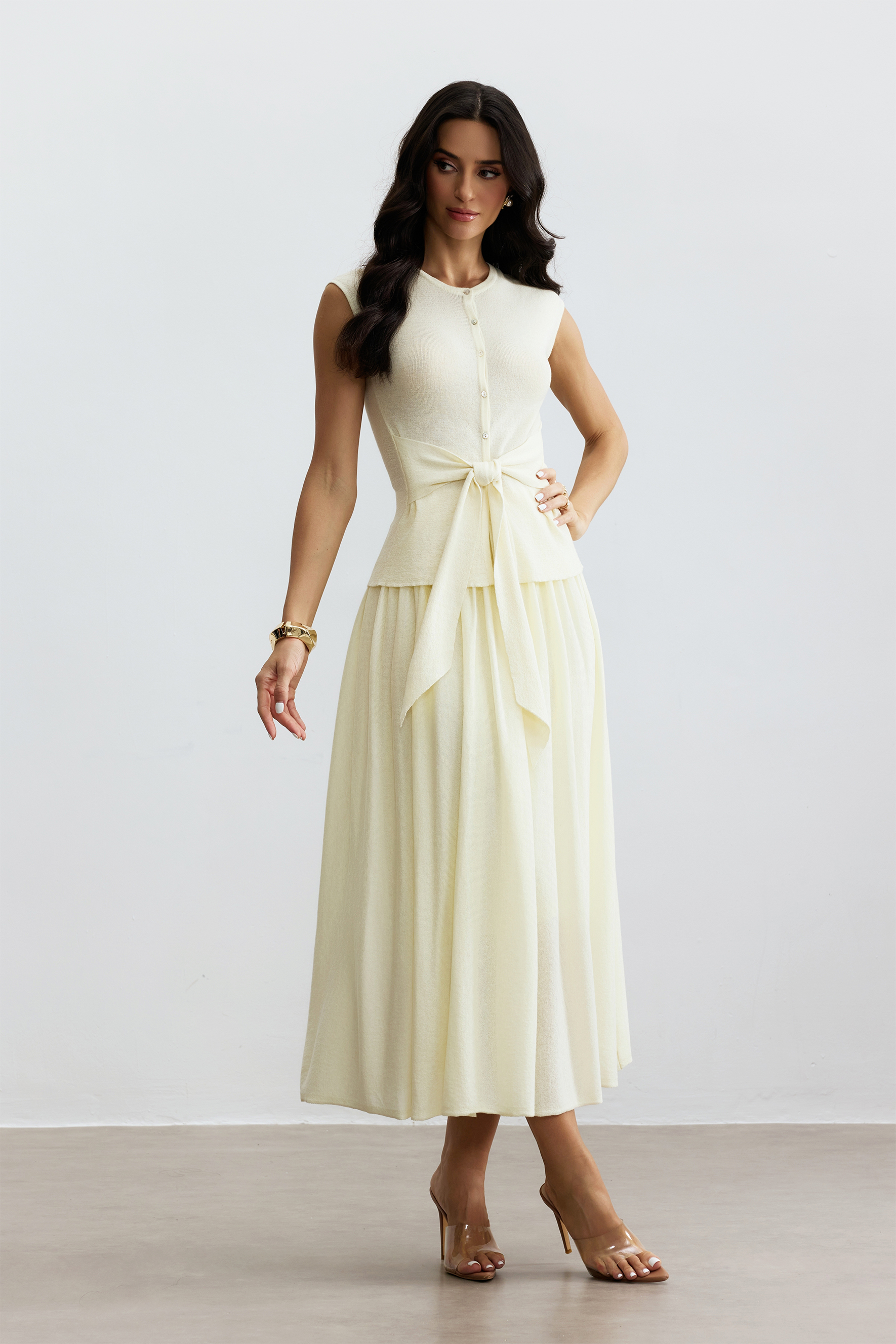 Lara Scoop Neck Sleeveless Top & Skirt Set