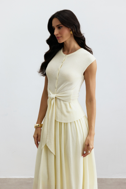 Lara Scoop Neck Sleeveless Top & Skirt Set