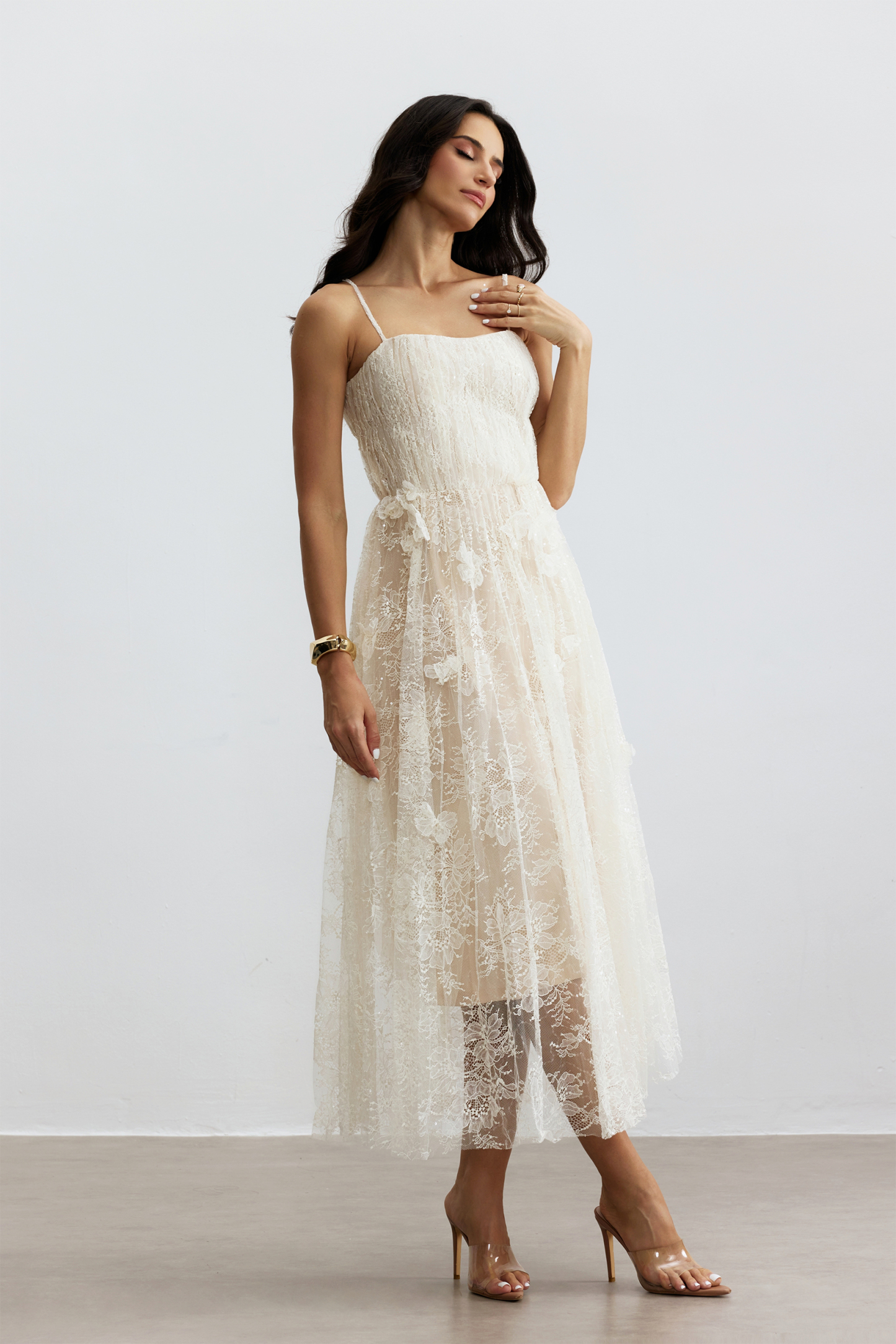 Anastasia Floral Embroidered Tulle Maxi Dress