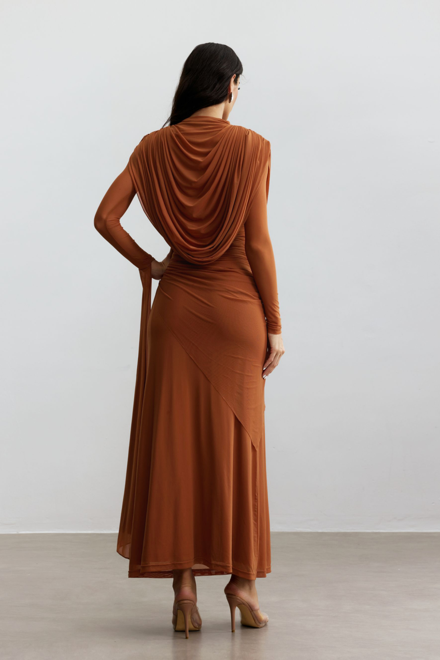 Katrina Cowl Neck Long Sleeve Maxi Dress